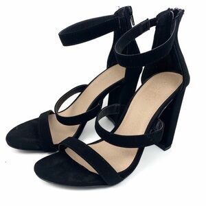 Charlotte Russe Black Strappy Heels